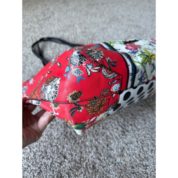 Desigual Floral Tote Bag Polka Dot Accents Large summer bag shoulder bag - Picture 7 of 13